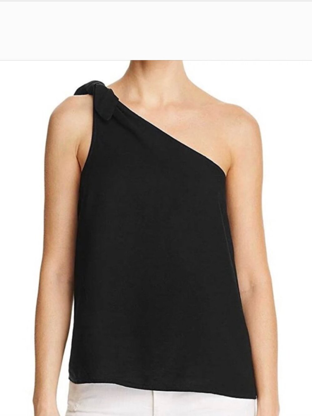 Splendid Black One Shoulder Knot Top 100% Viscose Size Medium